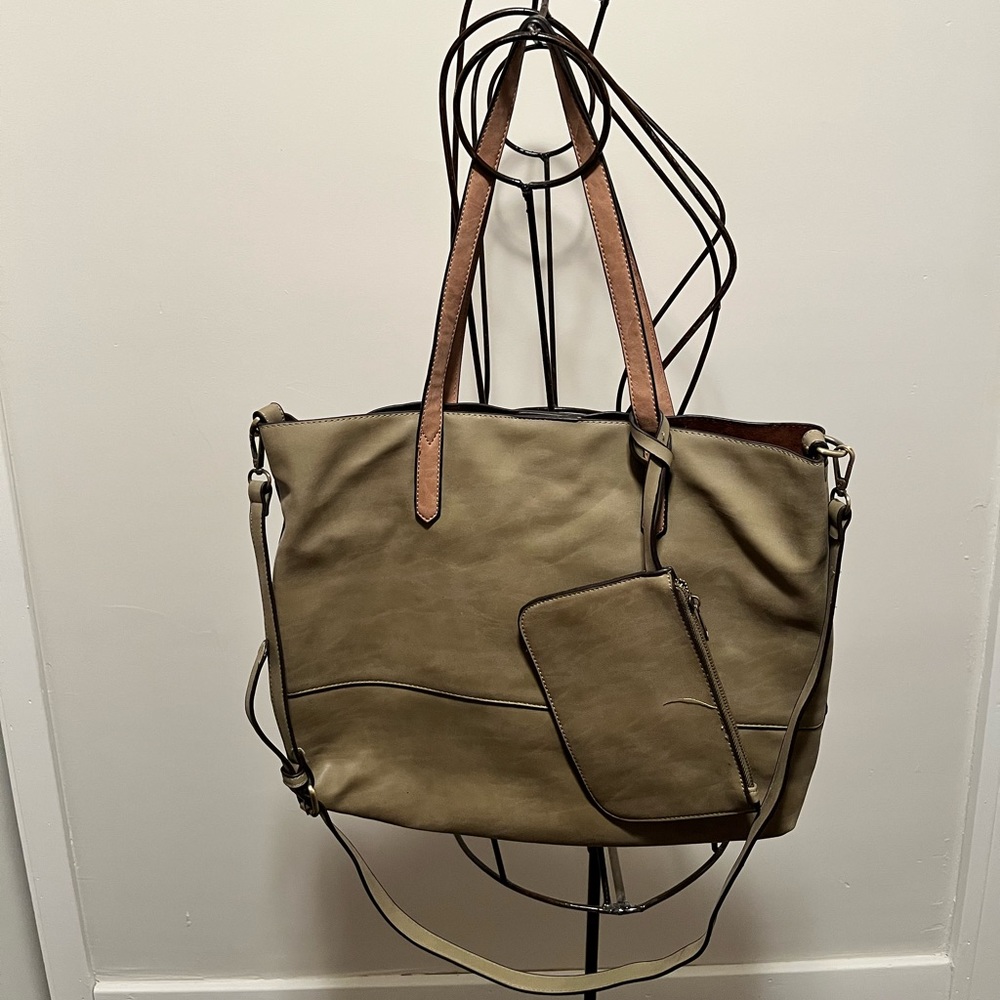 JOY Susan Brushed 2 in 1 Large Leather Tote Purse